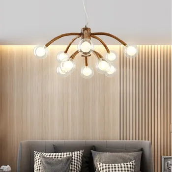 Современная светодиодная лампа для гостиной, Креативная спальня в скандинавском стиле, Подвесные светильники для ресторана, Персонализированный Стеклянный шар, Молекулярные лампы Magic Bean