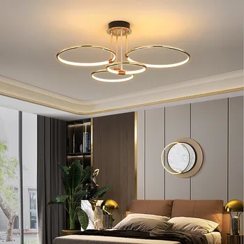 Современный свет, роскошная люстра для гостиной, потолочный светильник для столовой, атмосфера скандинавского минимализма, новая круглая лампа для спальни.