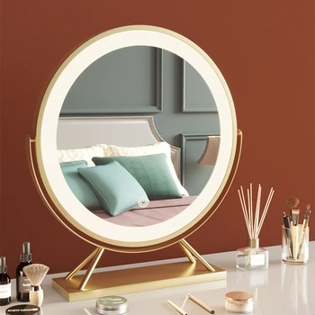 Стол для макияжа в ванной Комнате, Корейское Золото, Большое Зеркало, Эстетическое Украшение комнаты, Домашний Декор Maison