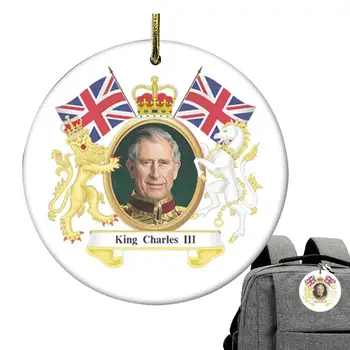 Сувенирная Подвеска Королевской Семьи Юнион Джек Король Чарльз III Автомобильная Подвеска Большая Коронация Король Чарльз Кулон Новая Коронация Короля