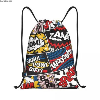 Сумка на шнурке с рисунком супергероев из комиксов Для женщин и мужчин, портативная спортивная сумка для спортзала, рюкзаки для покупок