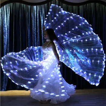 танцевальная сцена, светодиодные костюмы, одежда для танца живота, вечерние выступления, светодиодный плащ, рейв, светодиодные крылья, dj Split white wings, светящийся светящийся плащ
