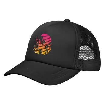 Тропический закат кепка дальнобойщика сетка бейсболка snapback шапки 80-х Synthwave Vaporwave панк ретро новинка дышащая гоночная кепка