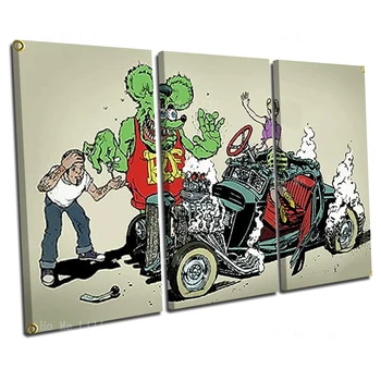 Художественная декоративная роспись вымышленного персонажа Финка Мауса и женщины в поврежденной машине