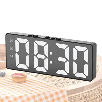 Электрические часы Прочный зеркальный настольный будильник с температурным индикатором Электрические часы для офиса Кухни Гостиной Спальни